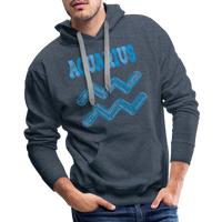 Thumbnail for Men's Power Words Aquarius Premium Hoodie - heather denim