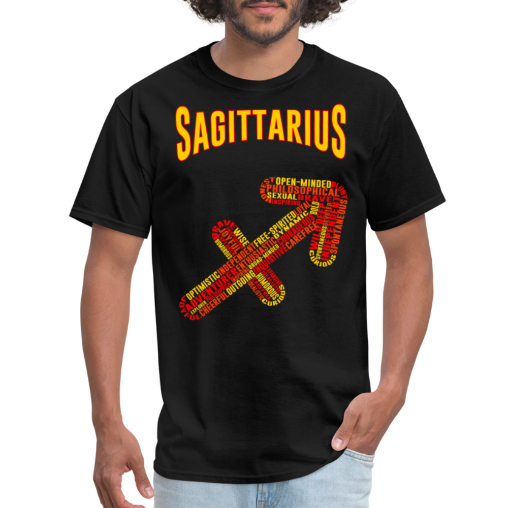 Men's Power Words Sagittarius Classic T-Shirt - black