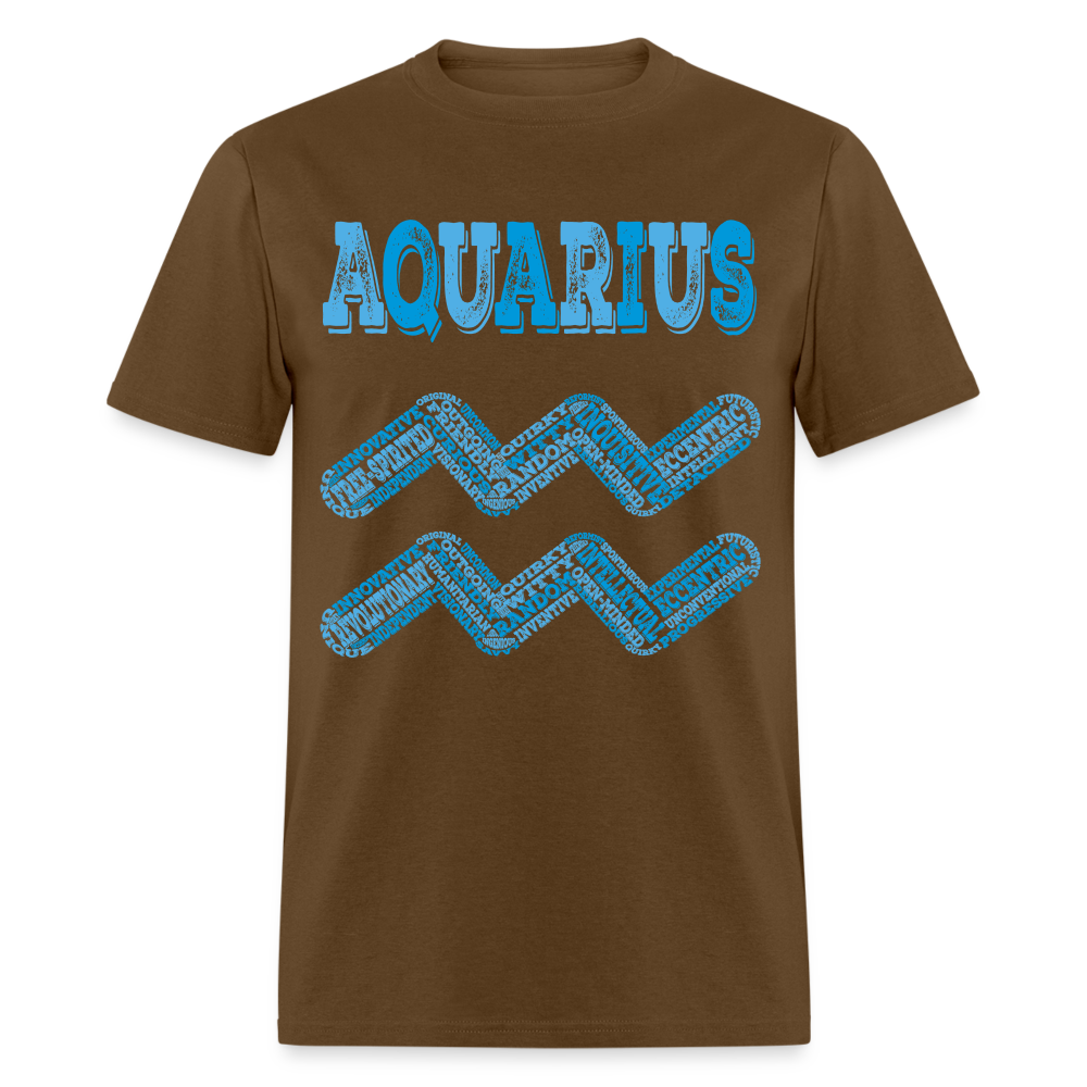 Men's Power Words Aquarius Classic T-Shirt - brown