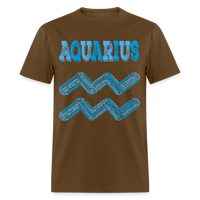 Thumbnail for Men's Power Words Aquarius Classic T-Shirt - brown