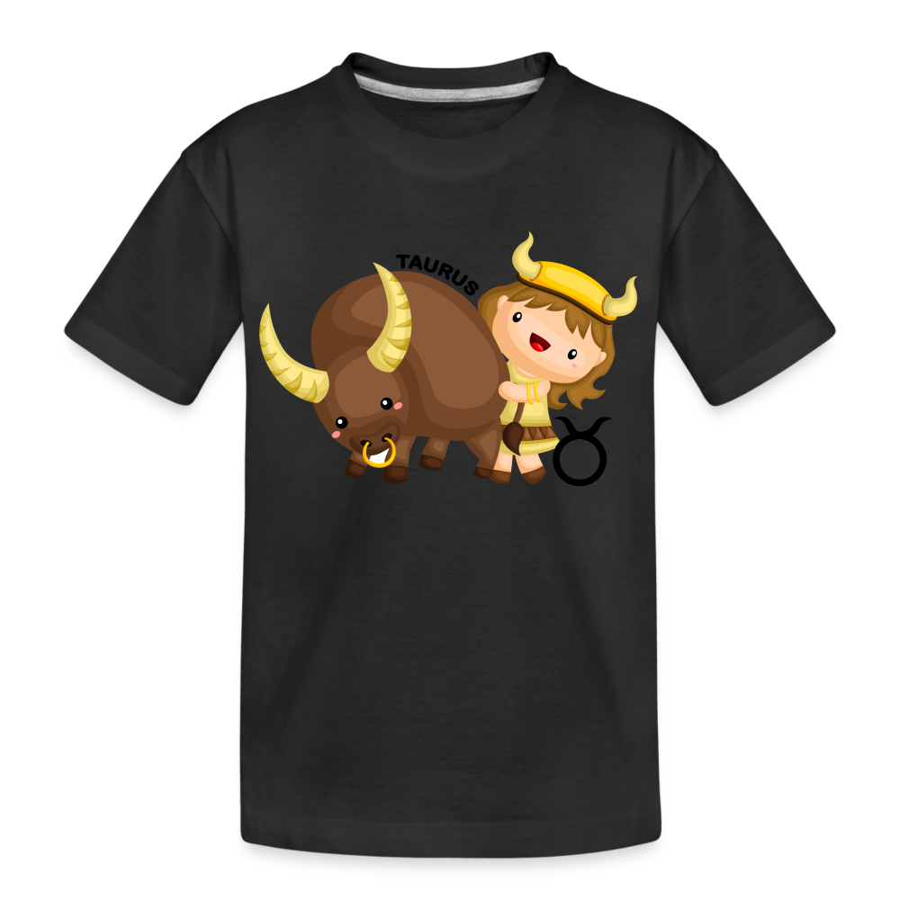 Kid’s Astro Girl Taurus Premium Organic T-Shirt - black