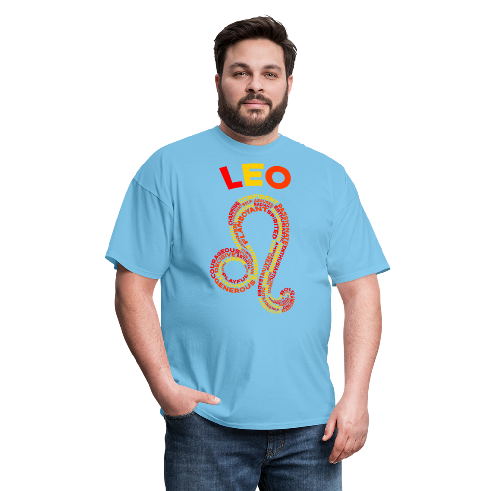 Men's Power Words Leo Classic T-Shirt - aquatic blue