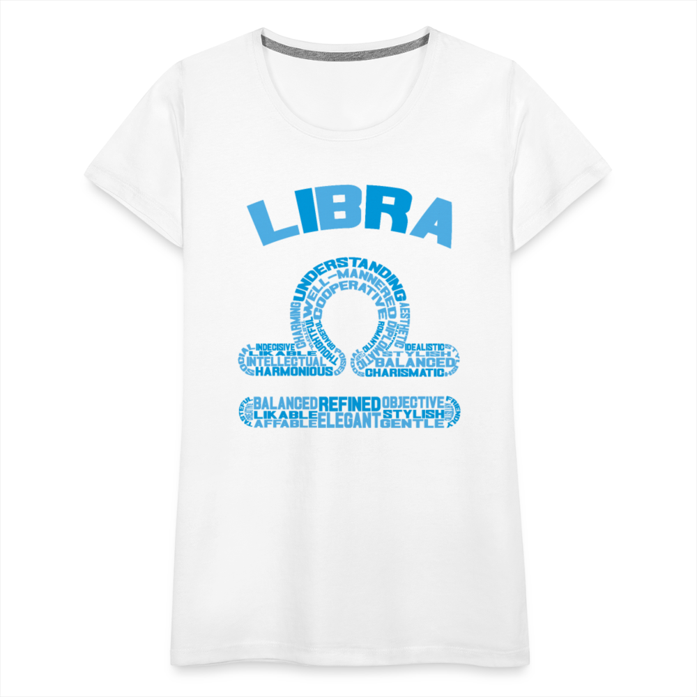 Women's Power Words Libra Premium T-Shirt - white