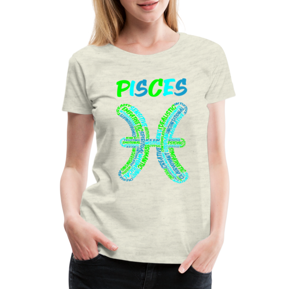 Women's Power Words Pisces Premium T-Shirt - heather oatmeal