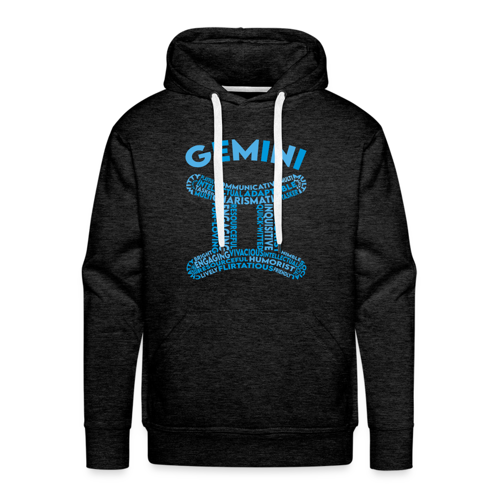 Men's Power Words Gemini Premium Hoodie - charcoal grey