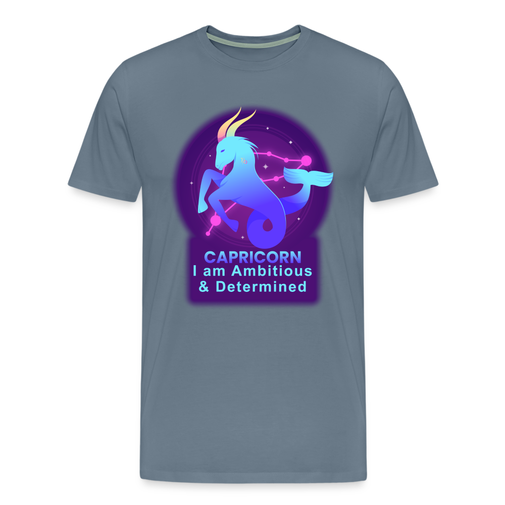 Men's Neon Capricorn Premium T-Shirt - steel blue