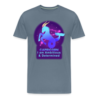 Thumbnail for Men's Neon Capricorn Premium T-Shirt - steel blue