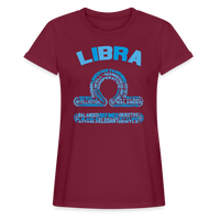 Thumbnail for Women's Power Words Libra Relaxed Fit T-Shirt - burgundy