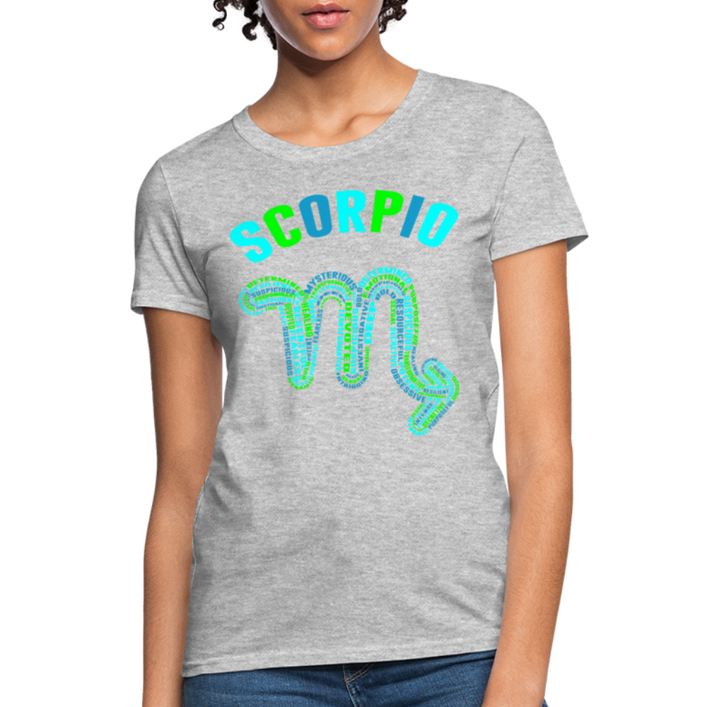 Women's Power Words Scorpio T-Shirt - heather gray