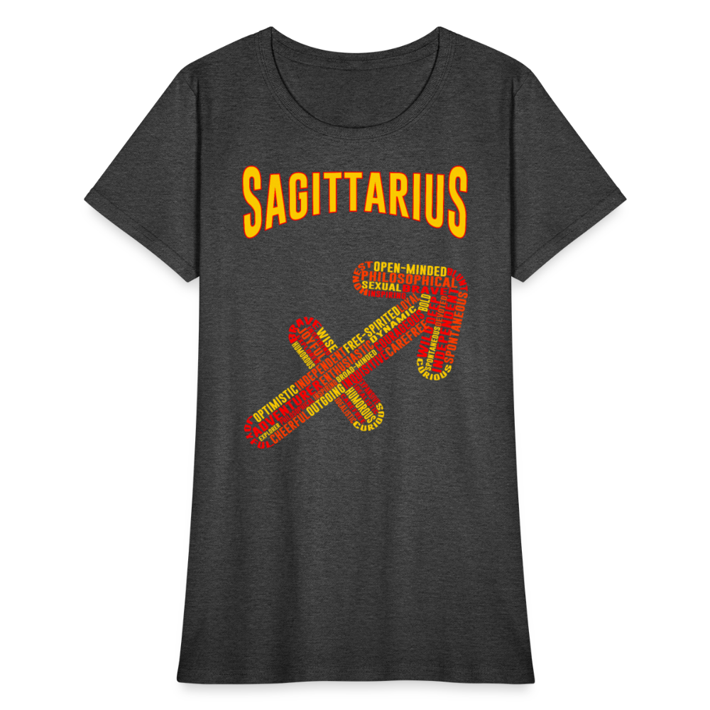 Women's Power Words Sagittarius T-Shirt - heather black