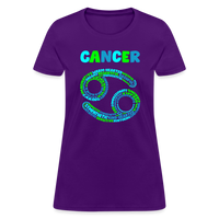 Thumbnail for Women's Power Words Cancer T-Shirt - purple