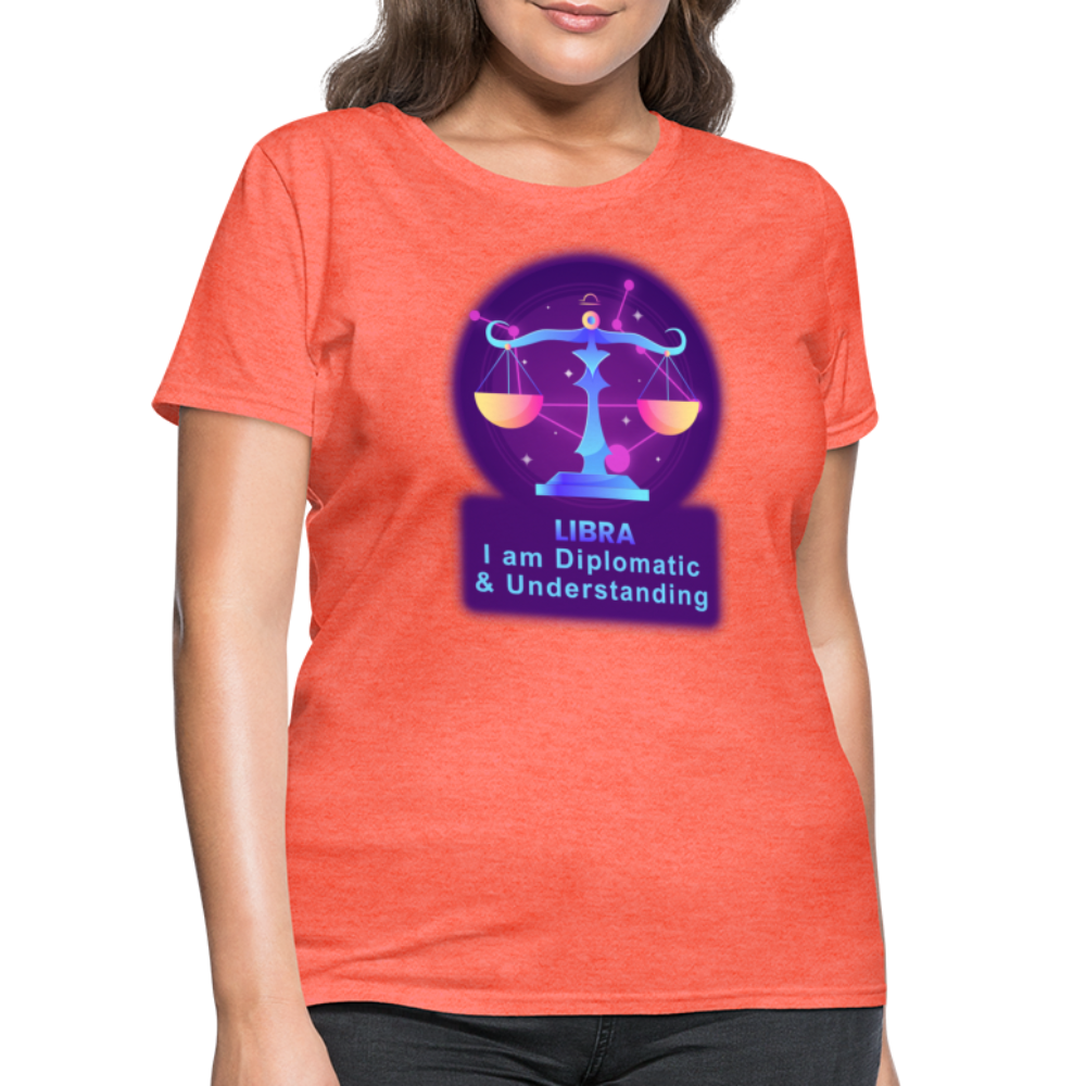 Women's Neon Libra T-Shirt - heather coral