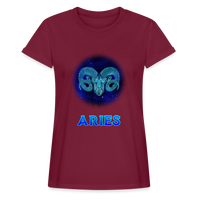 Thumbnail for Women's Aries Relaxed Fit T-Shirt - burgundy