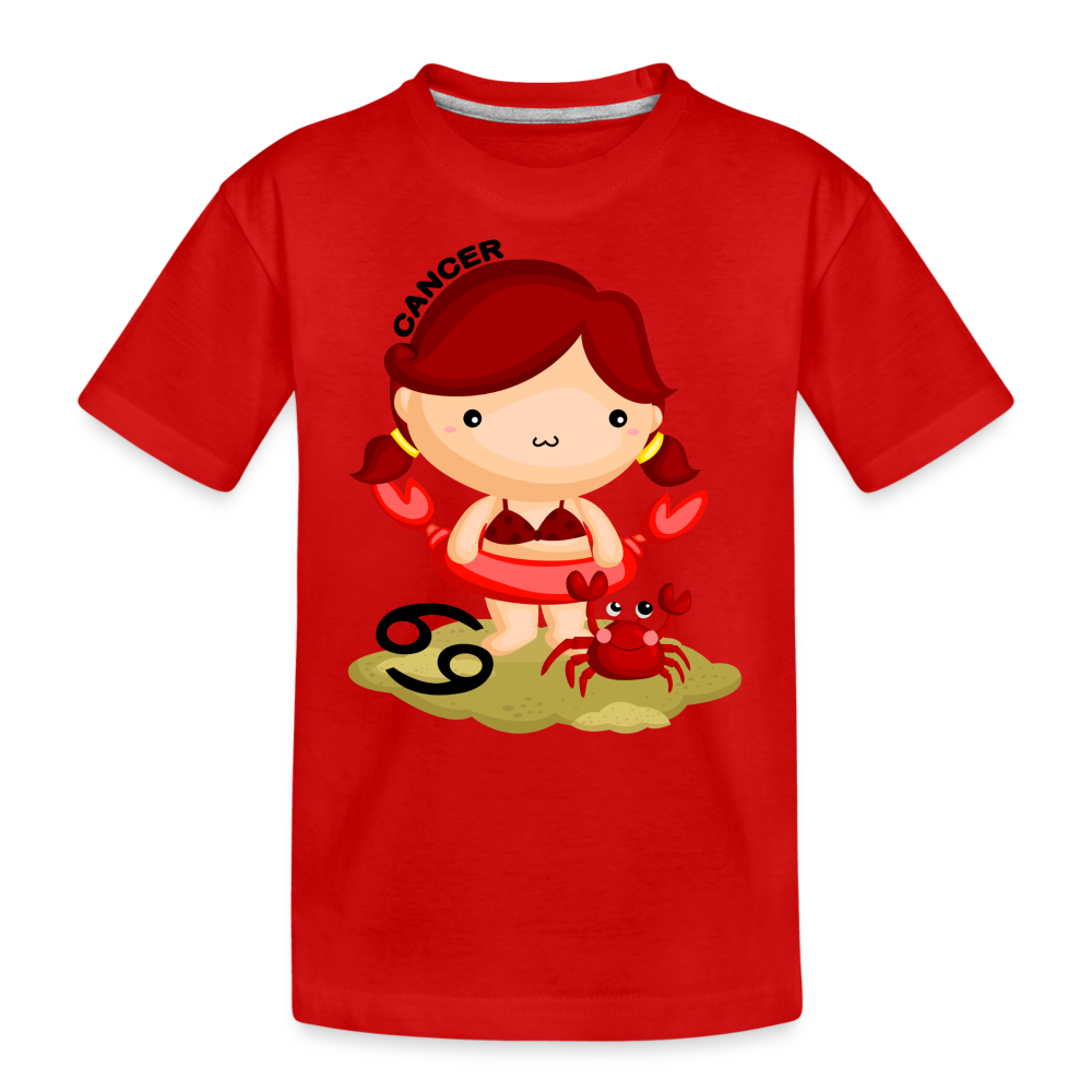 Kid’s Astro Girl Cancer Premium Organic T-Shirt - red