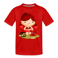 Thumbnail for Kid’s Astro Girl Cancer Premium Organic T-Shirt - red