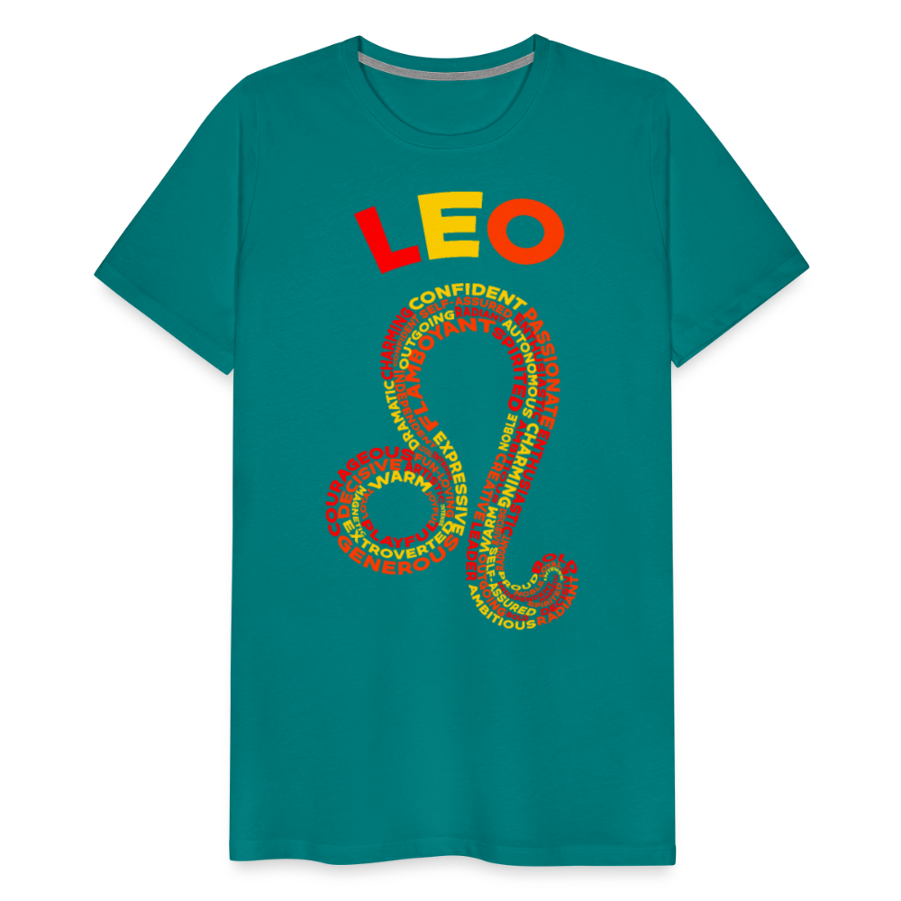 Men's Power Words Leo Premium T-Shirt - teal