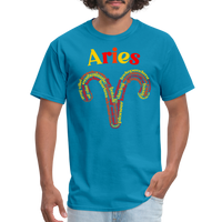 Thumbnail for Men's Power Words Aries Classic T-Shirt - turquoise