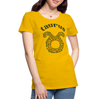 Thumbnail for Women's Power Words Taurus Premium T-Shirt - sun yellow