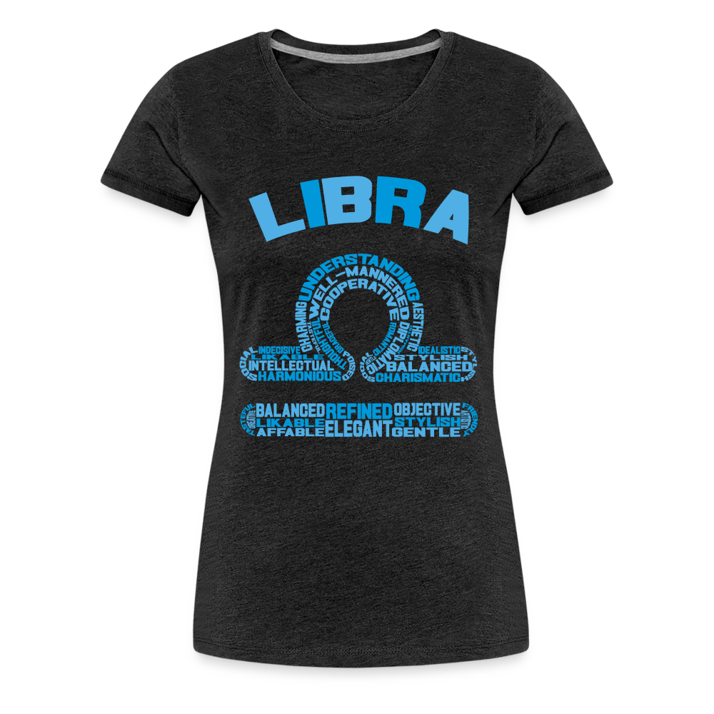 Women's Power Words Libra Premium T-Shirt - charcoal grey