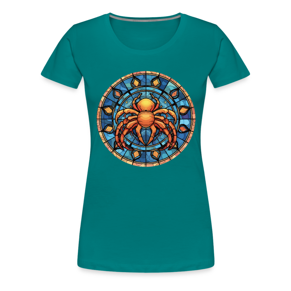 Women’s Mosaic Cancer Premium T-Shirt - teal