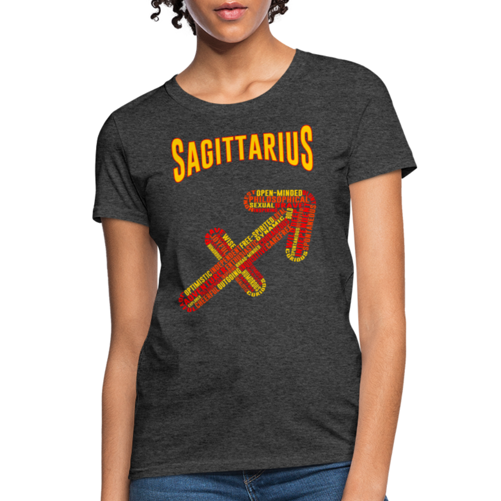 Women's Power Words Sagittarius T-Shirt - heather black