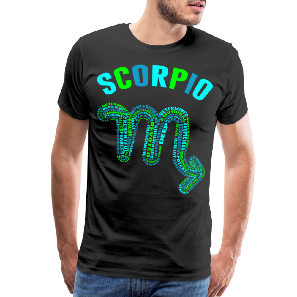 Men's Power Words Scorpio Premium T-Shirt - black