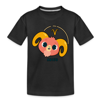 Thumbnail for Kid’s Cartoony Aries Premium Organic T-Shirt - black