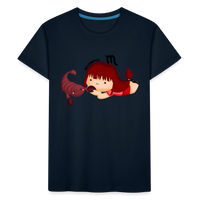 Thumbnail for Kid’s Astro Girl Scorpio Premium Organic T-Shirt - deep navy