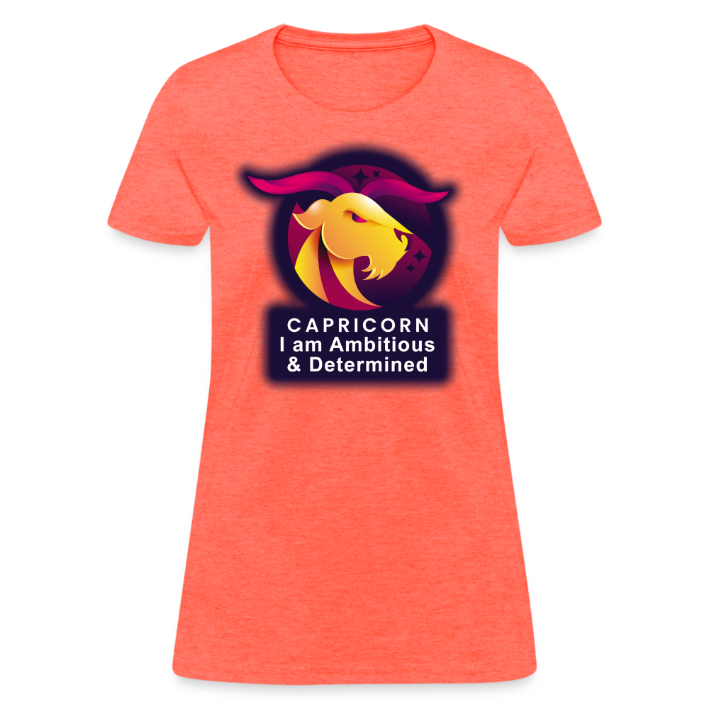 Women's Glow Capricorn T-Shirt - heather coral