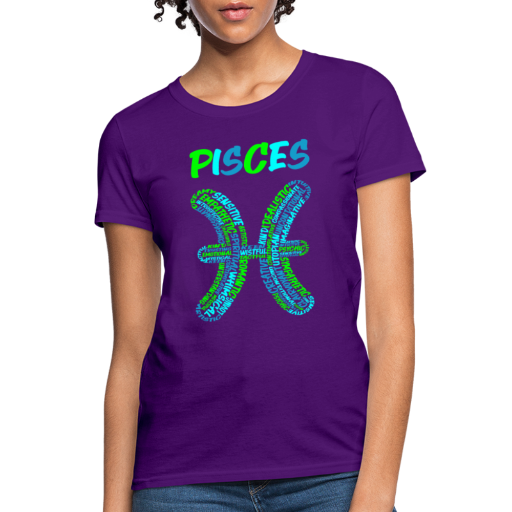 Women's Power Words Pisces T-Shirt - purple