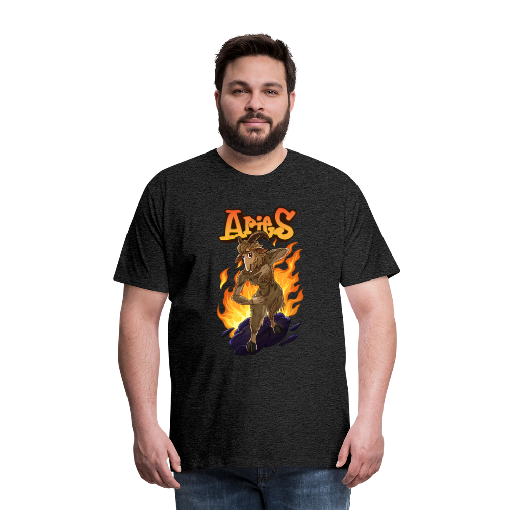 Men's Fiery Aries Premium T-Shirt - charcoal grey