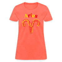 Thumbnail for Women's Power Words Aries T-Shirt - heather coral