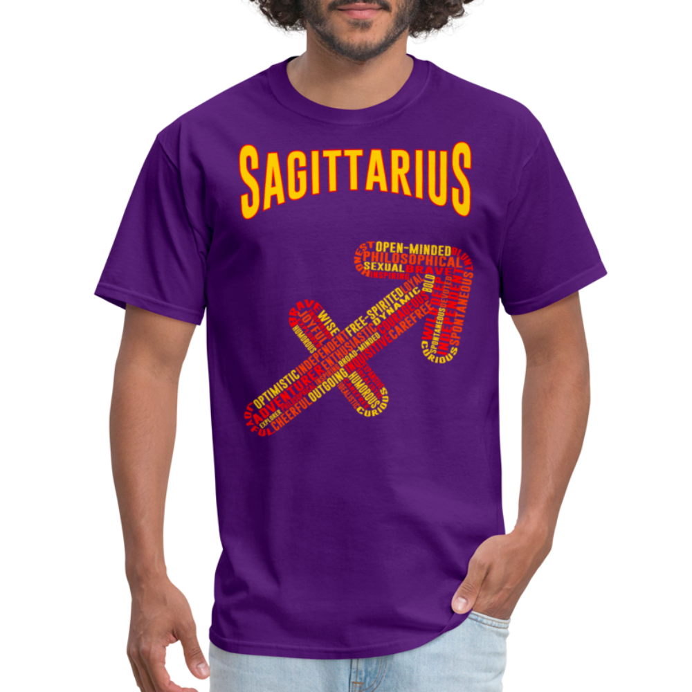 Men's Power Words Sagittarius Classic T-Shirt - purple