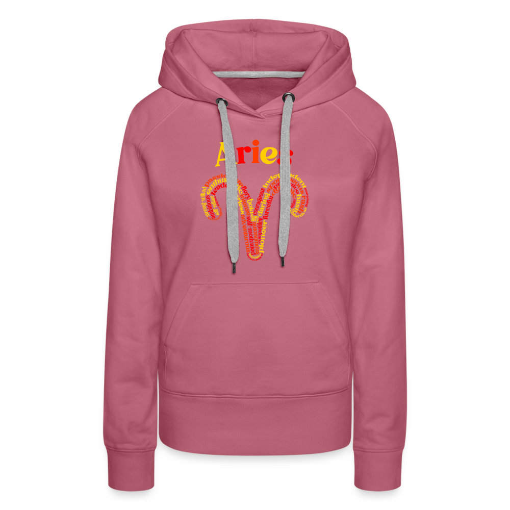 Women's Power Words Aries Premium Hoodie - mauve