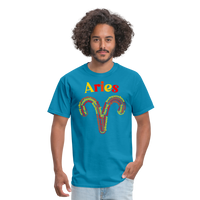 Thumbnail for Men's Power Words Aries Classic T-Shirt - turquoise