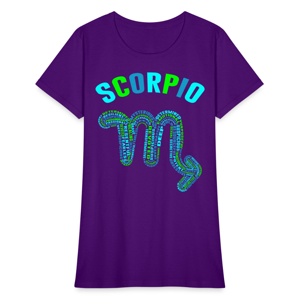 Women's Power Words Scorpio T-Shirt - purple