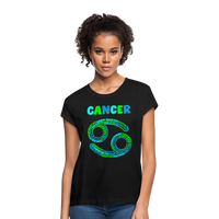 Thumbnail for Women's Power Words Cancer Relaxed Fit T-Shirt - black