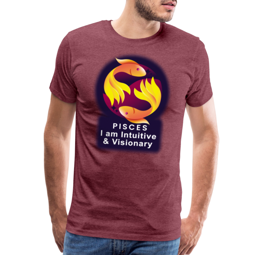 Men's Glow Pisces Premium T-Shirt - heather burgundy