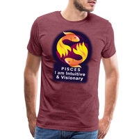 Thumbnail for Men's Glow Pisces Premium T-Shirt - heather burgundy