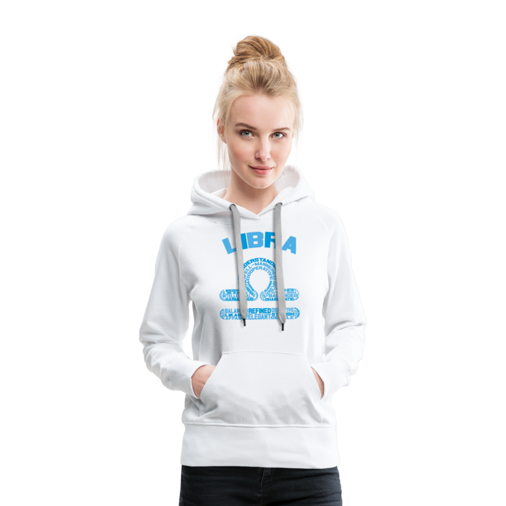 Women's Power Words Libra Premium Hoodie - white