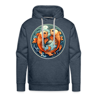 Thumbnail for Men’s Symbol Pisces Premium Hoodie - heather denim