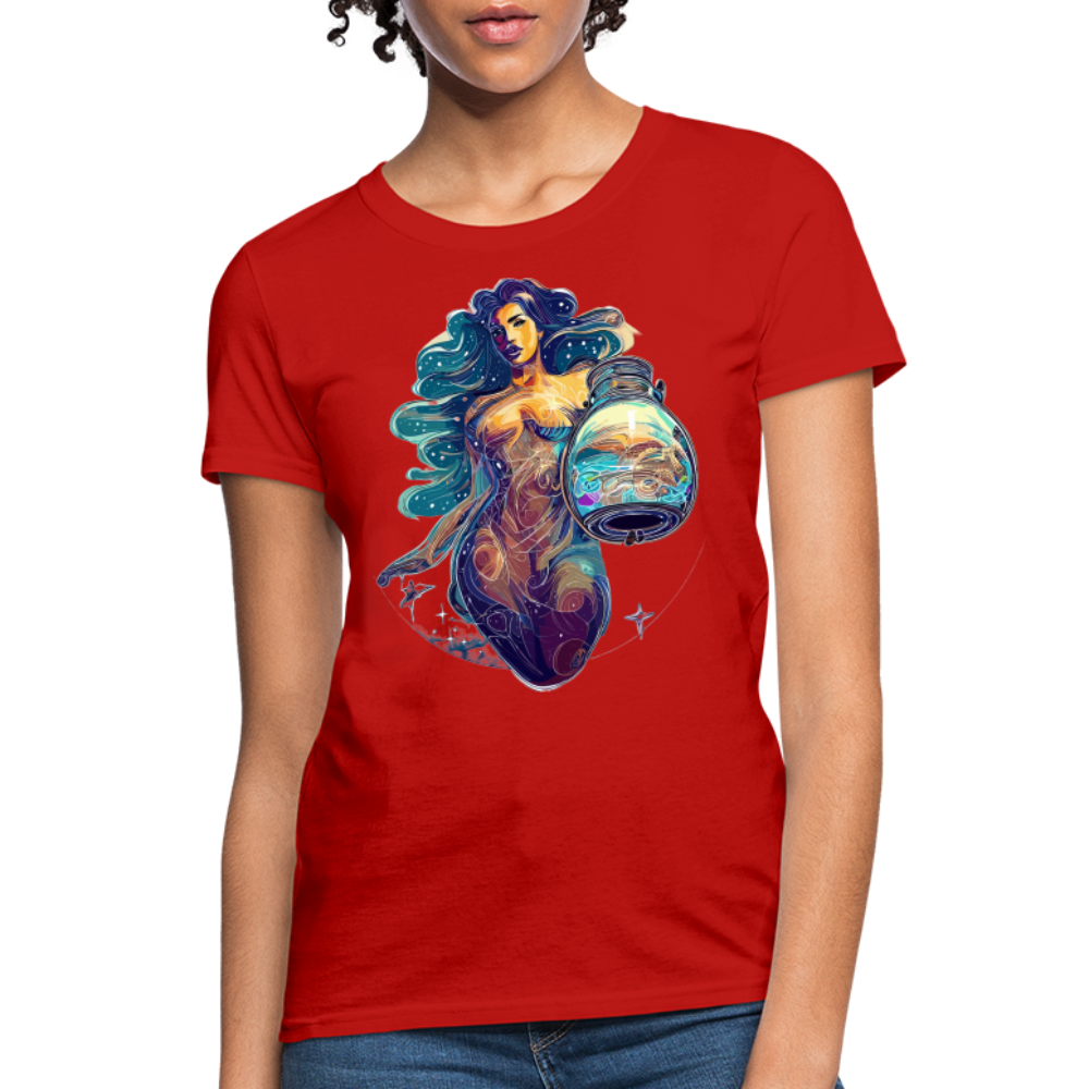 Women's Mythical Aquarius T-Shirt - red