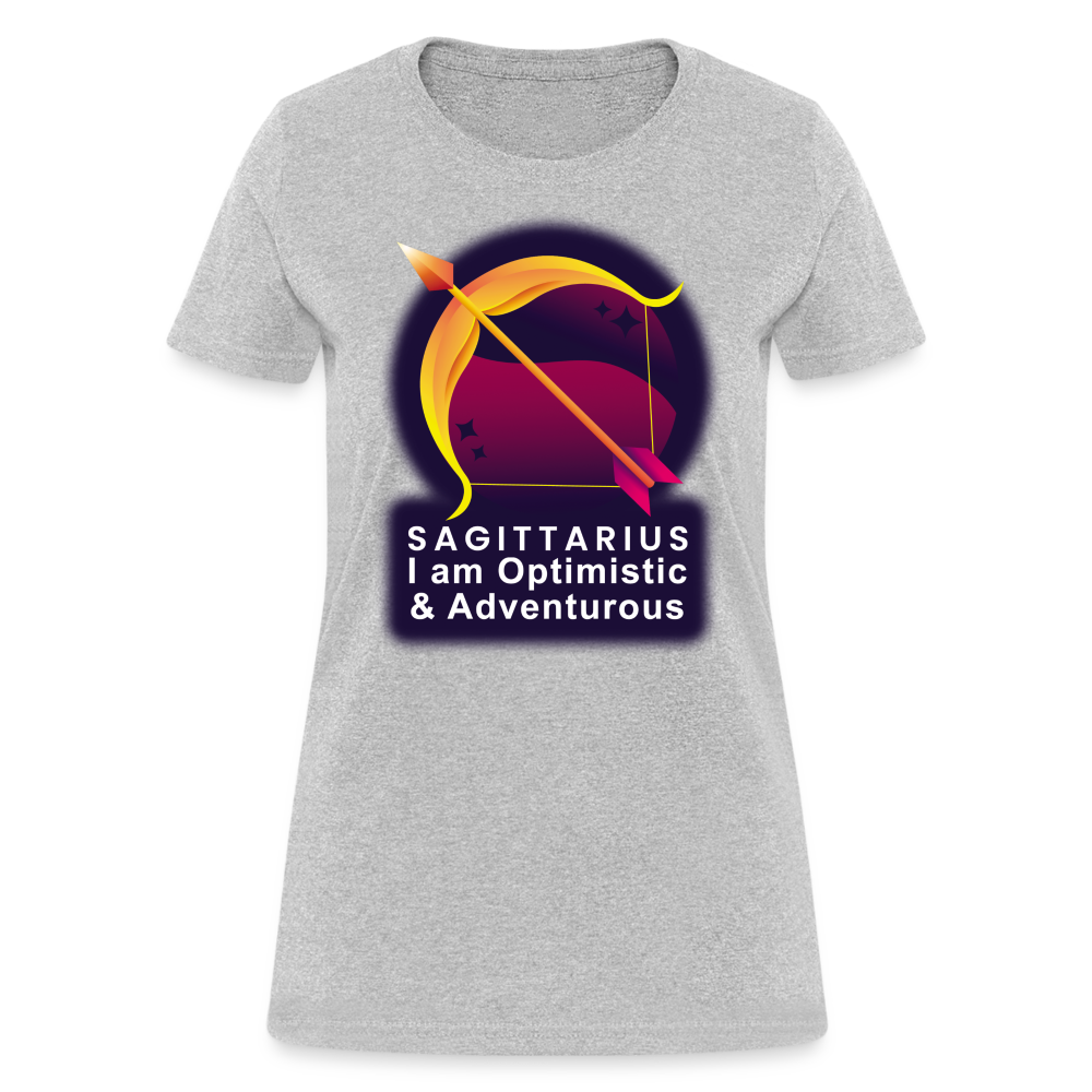 Women's Glow Sagittarius T-Shirt - heather gray