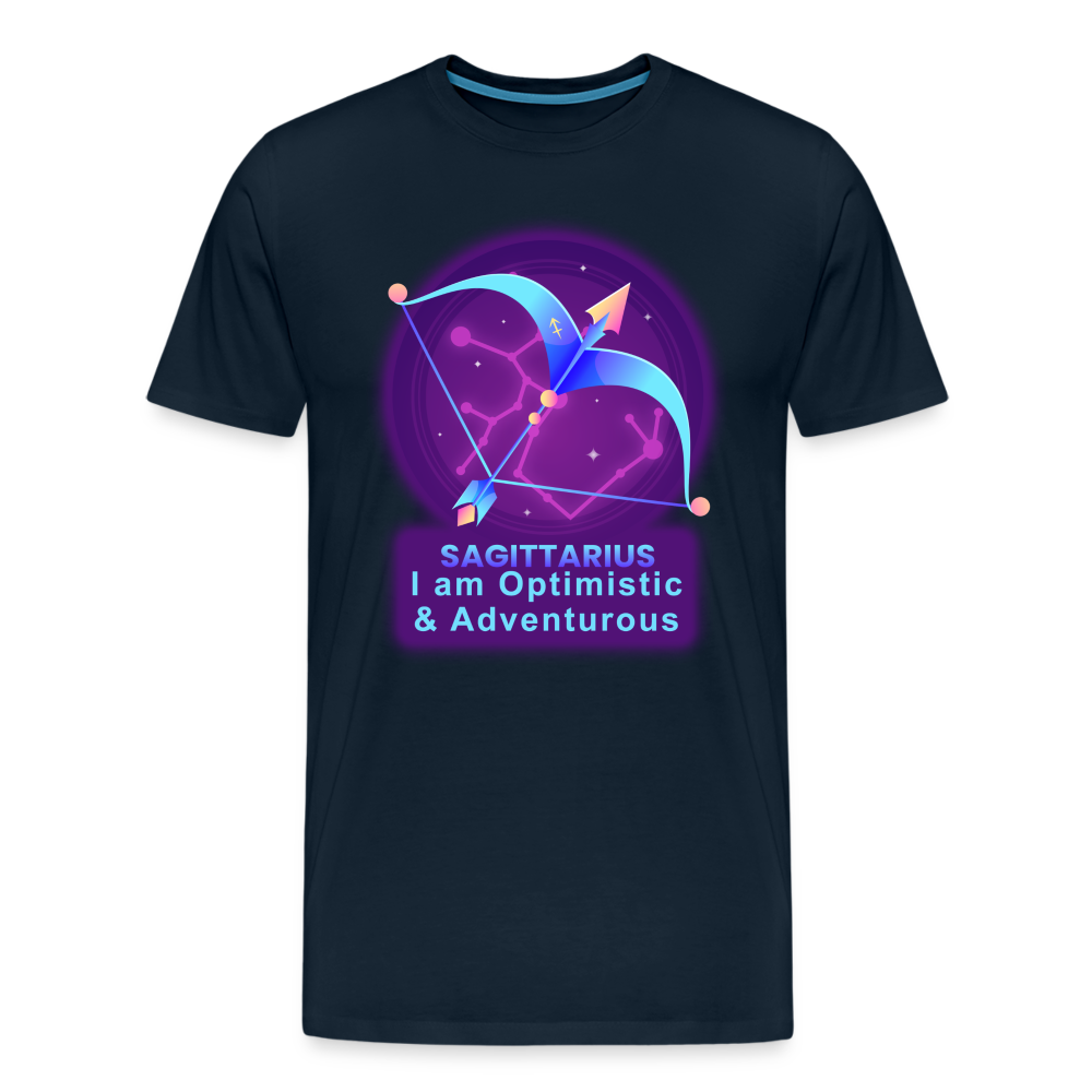 Men's Neon Sagittarius Premium T-Shirt - deep navy