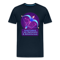 Thumbnail for Men's Neon Sagittarius Premium T-Shirt - deep navy