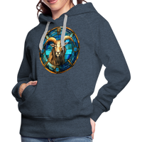 Thumbnail for Women’s Mosaic Capricorn Premium Hoodie - heather denim