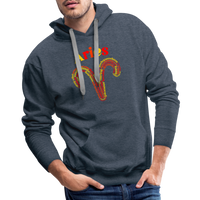 Thumbnail for Men's Power Words Aries Premium Hoodie - heather denim