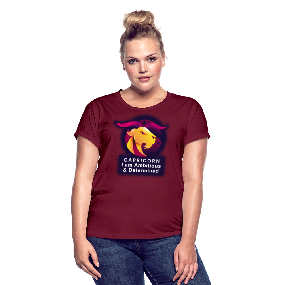 Women's Glow Capricorn Relaxed Fit T-Shirt - burgundy