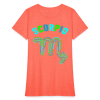 Thumbnail for Women's Power Words Scorpio T-Shirt - heather coral