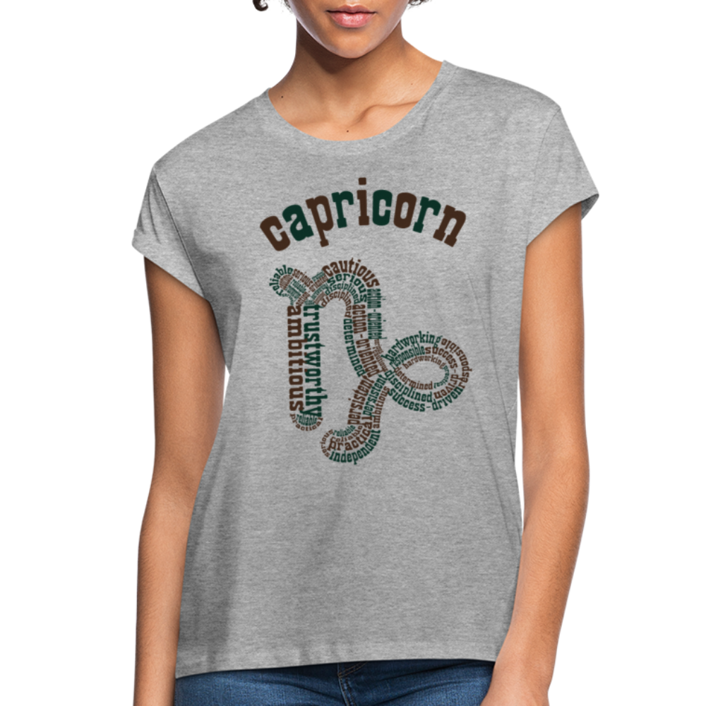 Women's Power Words Capricorn Relaxed Fit T-Shirt - heather gray